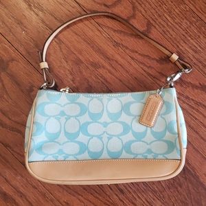 Coach AJ3-6094 Light Blue & Beige Signature Demi